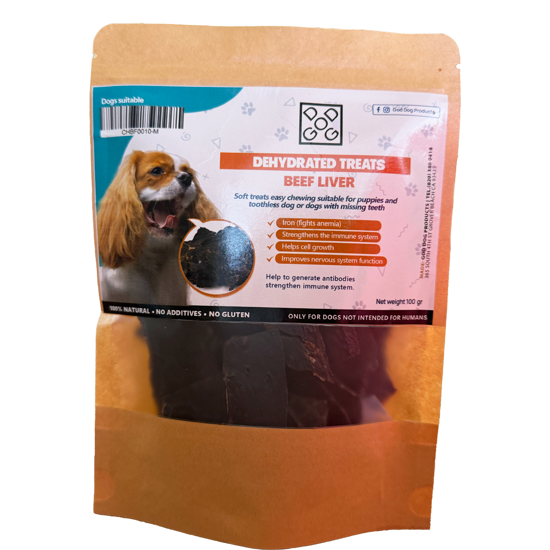 Beef Dehydrated Treats – Natural Soft Chews for Puppies & Senior Dogs (100g)