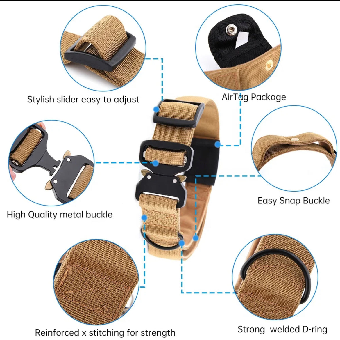 Tactical Dog Collar With Pouch